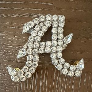 Sparkling Crystal Letter A Brooch
